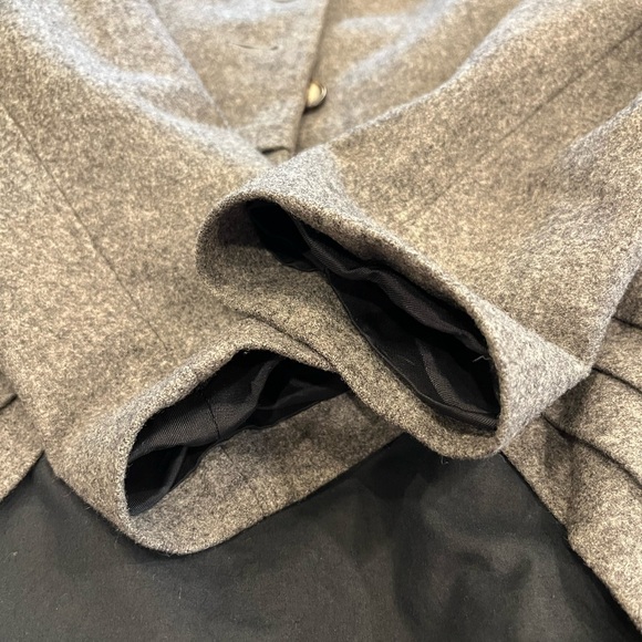 AllSaints Spitalfields Wool Pleated High-Low Tuxedo Jacket Gray UK10/US6 - Picture 11 of 14